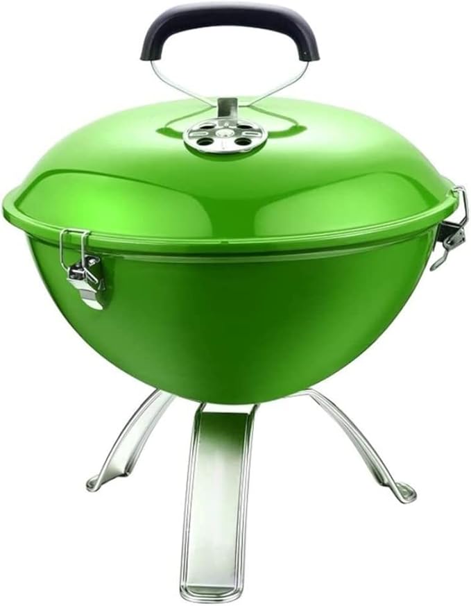 Bbq Grill Charcoal Grill Charcoal Stove Portable Charcoal Grill Stainless Steel Round Outdoor Barbecue BBQ Grill Enamel Stove For Cooking Picnic Barbecue Grill Charcoal Griddle (Color : Green)