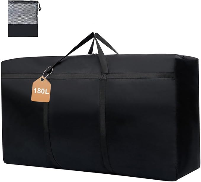 WITERY 180L/47.5 Gallons Extra Large Storage Bags Jumbo Duffle Bag for Travel Moving Totes Boxes Heavy Duty Stronger Handles Zippers Reusable Storage Totes for Bassinet Clothes Blankets Dorms