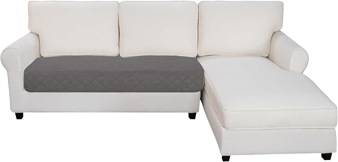 Easy-Going Sectional Couch Covers for Dogs L Shape Sofa Cover Reversible Sofa Slipcover Chaise Lounge Cover Furniture Protector Cover for Pets Dog Cat (30 x 50 inches, Gray/Light Gray) | Gray/Light Gray, Soft Sofa Slipcover For Dogs, Fits Left/Right Ch...