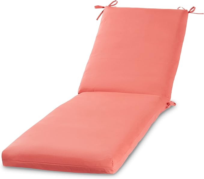 Outdoor Reversible Chaise Lounge Chair Cushion, Dusk Pink