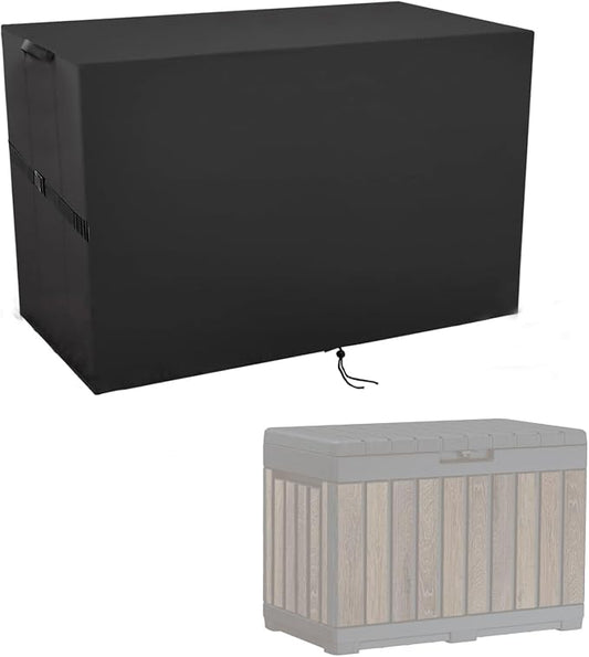 Deck Box Cover for Keter Kentwood Everwood 50 Gallon | Waterproof Resin Storage Box Bin Covers Patio Furniture Side Table Cover- 33"L x 18"W x 23"H