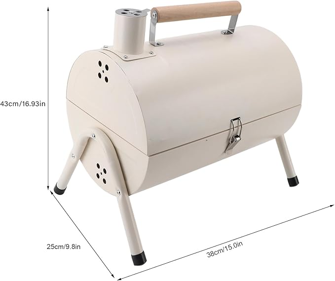 Duplex Grill, Villa Patio Grill Outdoor Camping Picnic Charcoal Braised Grill Home Smokeless Barbecue Large Duplex American Bbq(White (With Baking Sheet))