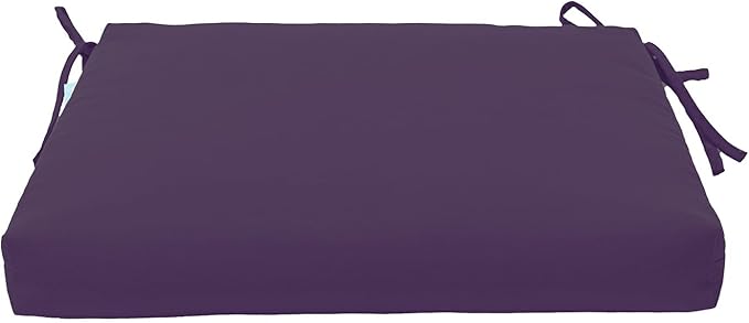 QILLOWAY Outdoor Indoor Seat Cushions, Square Foam Dining Chair Pads,All Weather, 17"x17"x3",2 Count(Purple)