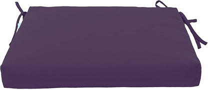 QILLOWAY Outdoor Indoor Seat Cushions, Square Foam Dining Chair Pads,All Weather, 17"x17"x3",2 Count(Purple)