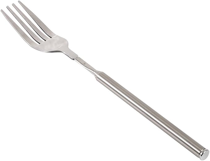 Extendable Fork,8.7 to 25.4 Inch Expandable fork prank,Expandable fork,Telescopic BBQ Fork, Stainless Steel, Extendable Handle,Long Dinner Fruit Dessert Cutlery (2 Pcs)