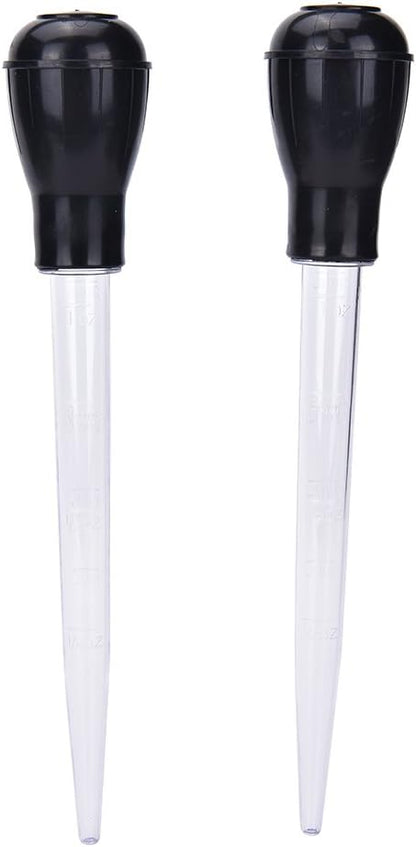 2 Pcs 11-Inch Turkey Baster with Silicone Bulb, Clear, Ideal for Roasting Juices, Butter Drippings, Glazes