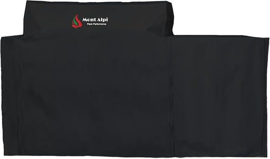 Mont Alpi COV-AW805 Heavy Duty All Weather Water Resistant 78.5" x 27" Full Black Grill Cover for MA805-AW MA805-AWBSS Artwood Series Stainless Steel Outdoor Kitchen BBQ Islands