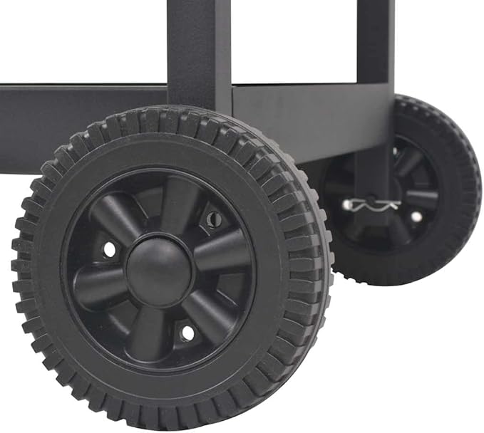 Heavy Duty Outdoor Charcoal Smoker with 1 Cooking Chamber, Firebox, Thermometer, Side Tables, Bottom Shelf, and 2 Wheels, Black