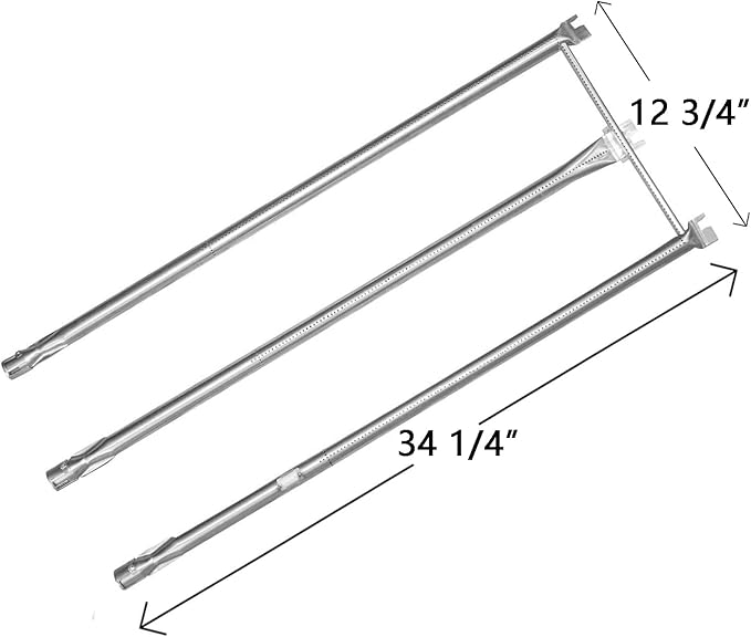 Hongso 19.5 Inch Grill Grates, 24.5 Inch Flavorizer Bars, 34-1/4" Burner Tube Set Kit, Replacement Parts for Weber Genesis 300 Series E310 E320 EP310 S310 S320 Gas Grill (with Side Control Panel Only)