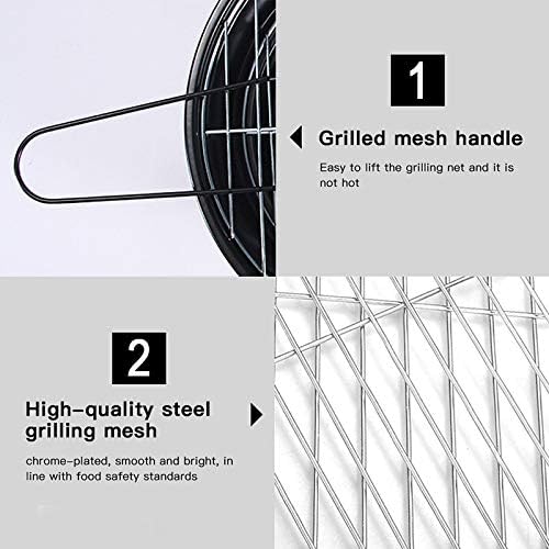 Portable BBQ Grill Round Barbecue Rack Stainless Steel Mini Charcoal Camping Tools
