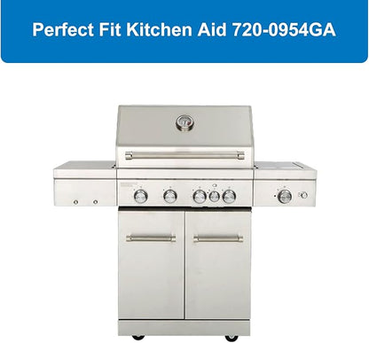 Uniflasy Grill Replacement Part for Kitchenaid 720-0954 720-0954GA 720-0733A 720-0745B, Kitchen Aid 4 Burner Grill Parts, 730-0733 730-0733A 730-0954GA Gas Burner, Heat Plate and Grill Ignitor Wires