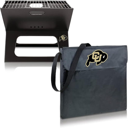 PICNIC TIME NCAA Colorado Buffaloes X-Grill Portable Grill - Camping Grill - Small Charcoal Grill for Tailgating