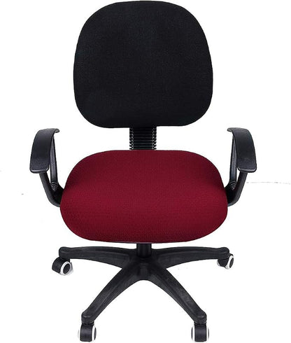 Smiry Office Computer Chair Seat Covers for Desk, Anti-dust Protector | Stretch Jacquard Removable Washable Desk Chair Seat Cushion Protectors, Wine Red