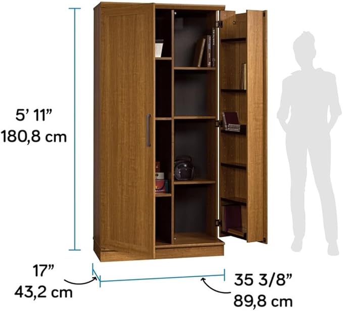 Sauder HomePlus Storage Cabinet/ Pantry cabinets, Sienna Oak finish