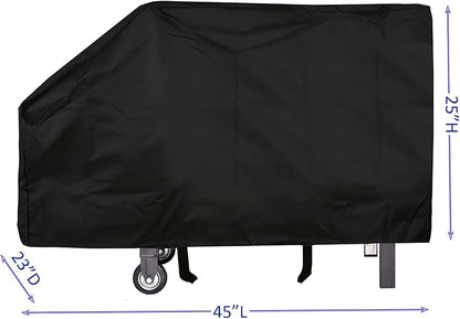 Waterproof BBQ Grill Cover, 600D Heavy Duty Polyester, UV & Snow Resistant, Fits for Blackstone 28 Inch Griddle & Camp Chef Flat Top Grill, 45" W x 23" D x 25" H, with Buckle Straps