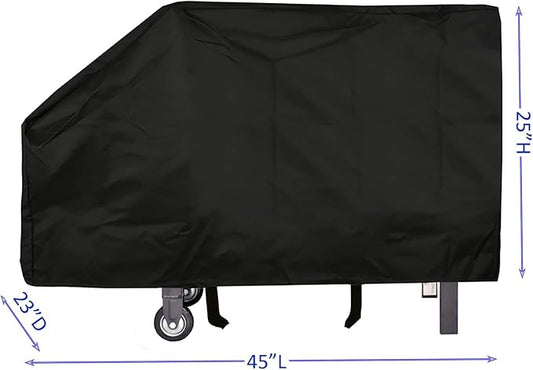 Waterproof BBQ Grill Cover, 600D Heavy Duty Polyester, UV & Snow Resistant, Fits for Blackstone 28 Inch Griddle & Camp Chef Flat Top Grill, 45" W x 23" D x 25" H, with Buckle Straps