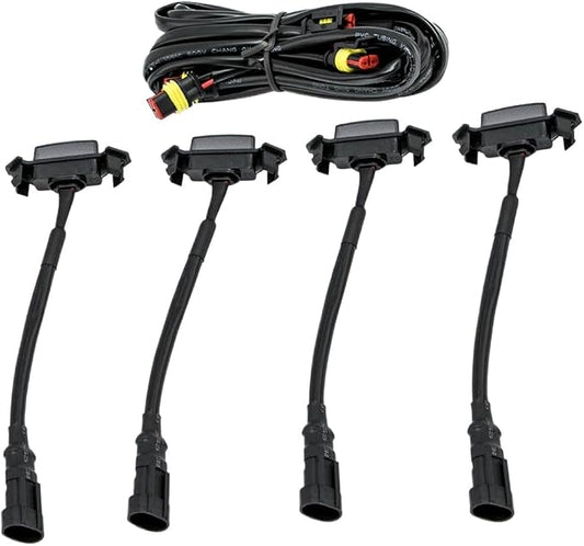 4-Pack Smoke Lens Amber LED Bumper Grill Lights with Wiring Harness, Compatible with Tacoma TRD 2016-2019(Emitting Color: White)