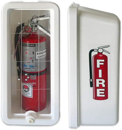Cato 10501-H White Plastic Chief Fire Extinguisher Cabinet for 2-1/2 or 5 lb. Extinguisher, with Hammer and Cylinder Lock