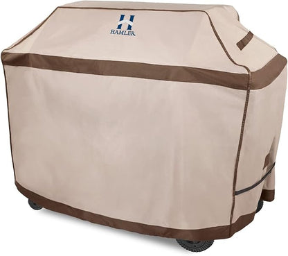 HAMLER Grill Cover 52 Inch, Heavy Duty Waterproof BBQ Covers, Gas Grill Covers Fits Weber Spirit, Weber Genesis, Char-Broil, Nexgrill, Brinkmann, Brown & Beige