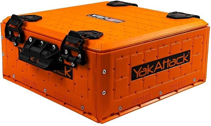 YakAttack ShortStak Solo Storage Box - Size & Color Options | Standalone Low-Profile Crate with Lid, Hinges & Latches | GridLoc Mounting Panels | Slider Feet for Under-Seat Use | Made in USA