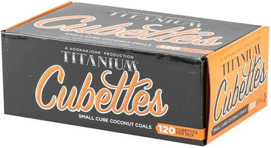 HookahJohn Titanium Hookah Coconut Coals,1 Kg Natural Hookah Charcoal,120ct (Cubettes)
