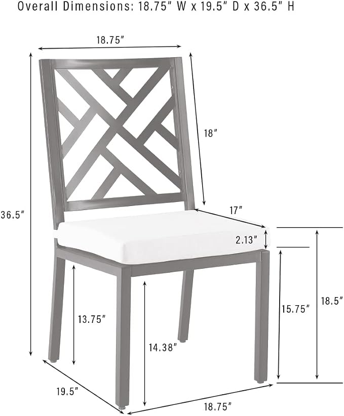 Crosley Furniture Locke 2-Piece Outdoor Chair Set, Dining Patio Chairs for Deck, Backyard, Matte Black with Creme Cushions