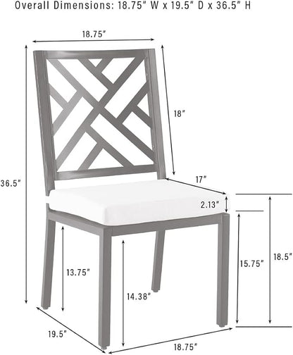 Crosley Furniture Locke 2-Piece Outdoor Chair Set, Dining Patio Chairs for Deck, Backyard, Matte Black with Creme Cushions