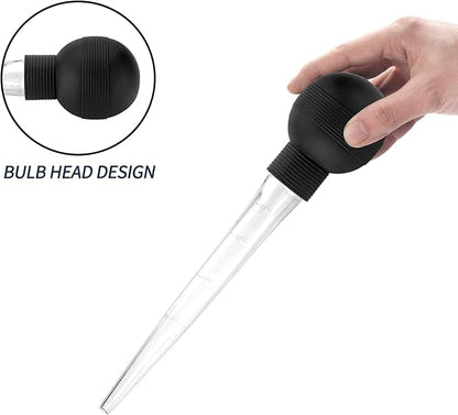 Kendane Turkey Baster With Cleaning Brush, Baster Syringe for Home Baking and Roaster Turkey, Include Detachable Food Grade Bulb with Double Scales for BBQ Grill Baking Kitchen Cooking