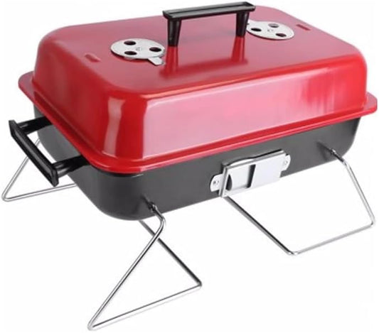 Portable Charcoal Grill, 19.7" Foldable BBQ Grill with Lid & Handle, 7 Air Vents, Compact Grill for Camping, Picnic, Backyard and Outdoor Cooking