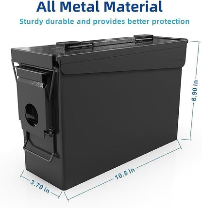 PATRON 30 & 50 Cal Ammo Can Metal Ammo Box Storage Crate Case for Shotgun Bullet Rifle Ammunition Waterproof (Black or Green)