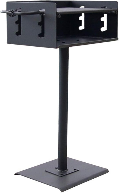 Heavy Duty Outdoor Park Style Charcoal & Wood Grill with Post & Patio Base Plate