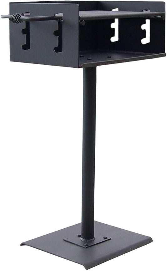 Heavy Duty Outdoor Park Style Charcoal & Wood Grill with Post & Patio Base Plate