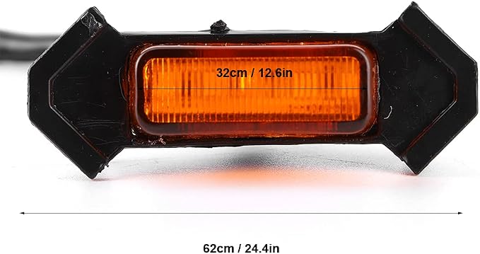 4PCS 12V Car LED Grille Light High Brightness Accessory ABS Material Black Lens White Light Yellow (Yellow Shell)