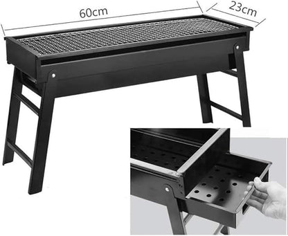 Portable BBQ Grill,Charcoal Stove Stainless Steel Foldable Barbecue Tool,Foldable Charcoal Grill for Camping Fishing Outdoor Activities