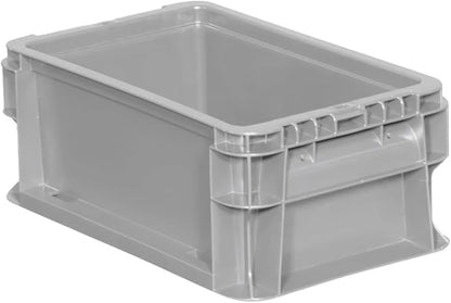 Buckhorn SW120705F101000 Plastic Straight Wall Storage Container Tote, (12-Inch x 7-Inch x 5-Inch), Light Gray