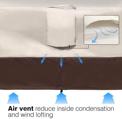 Vailge Patio Chair Covers, Lounge Deep Seat Cover, Heavy Duty and Waterproof Outdoor Lawn Patio Furniture Covers (Small, Beige & Brown)