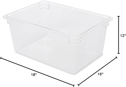 Rubbermaid Commercial Products Polycarbonate Food Storage Box/Tote, 16.5 Gallon, Clear, for Restaurant/Kitchen/Cafeteria