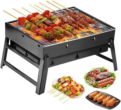 17 Inch Foldable BBQ Charcoal Grill Portable Charcoal Grill Compact Mini Small BBQ Grill Outdoor Travel Backyard Picnic Beach