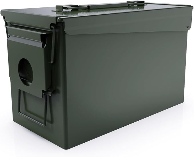 PATRON 30 & 50 Cal Ammo Can Metal Ammo Box Storage Crate Case for Shotgun Bullet Rifle Ammunition Waterproof (Black or Green)