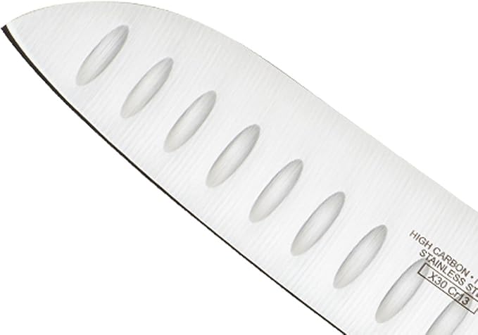 Mercer Culinary Millennia Colors 7-Inch Granton Edge Santoku Knife, Green