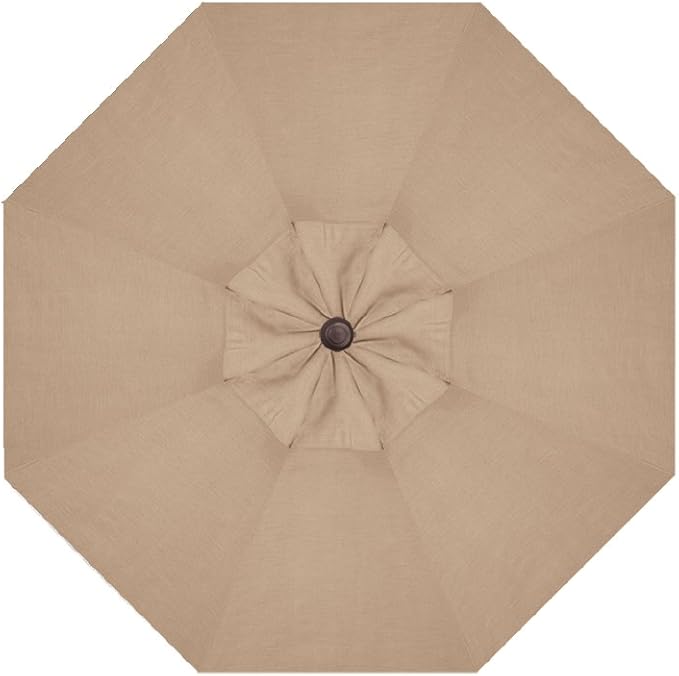 Treasure Garden Deluxe Crank-Tilt 9-FT Octagon Market Umbrella - Outdoor Patio, Deck, Pool, Backyard Stand Alone Umbrella - Heavy Duty w/Bronze Frame & Obravia Fabric (Sand)