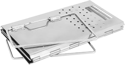 Sturdy Stainless Steel Barbecue Grill Portable Charcoal Firewood Stove for Camping Garden