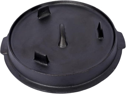 Hibachi Grill Outdoor, Homonova 2 in 1 Pre-Seasoned Cast Iron Dutch Oven with Skillet Lid, Portable Charcoal BBQ for Outdoor Cooking, Camping Fireplace Deep Pot with Leg Base (6 Quart)