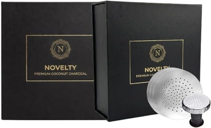 Novelty Coconut Charcoal Cubes with Aluminum Foil – Premium 25mm Natural Coals, 72 Pieces per Box (2-Pack, 144 Total) – Lightweight, Long-Lasting & Clean Burn