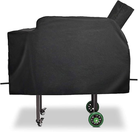 Grill Cover for Green Mountain Grills Daniel Boone Choice & Prime (GMG-3001), 600D Heavy-Duty Waterproof & Anti-UV BBQ Cover, Fade-Resistant Full-Length Patio Cover, 53.5 x 19.7 x 25 in, Black