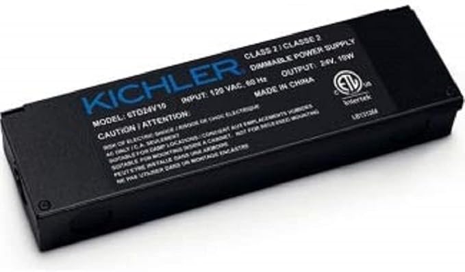 Kichler 6TD24V10BKT LED 24V Power Supply, 1.50x8.75x2.50, Textured Black