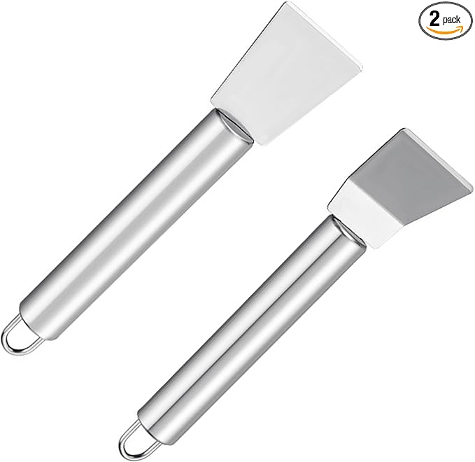 2 PCS Stainless Steel Scrapers, Cleaning Scraper Tool, Paint Scrapers, Multifunctional Metal Scraper Tools for Cookware, Stovetop, Adhesive, Oven Racks, Grout, Grill, Glass, Kitchen & Home