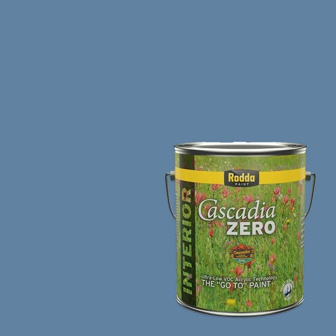 Rodda Paint CASCADIA ZERO Interior Flat Paint & Primer in One, 1-Gallon, Honky Tonk Blue