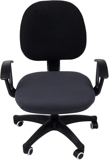 Smiry Office Computer Chair Seat Covers for Desk, Anti-dust Protector | Stretch Jacquard Removable Washable Desk Chair Seat Cushion Protectors, Dark Grey