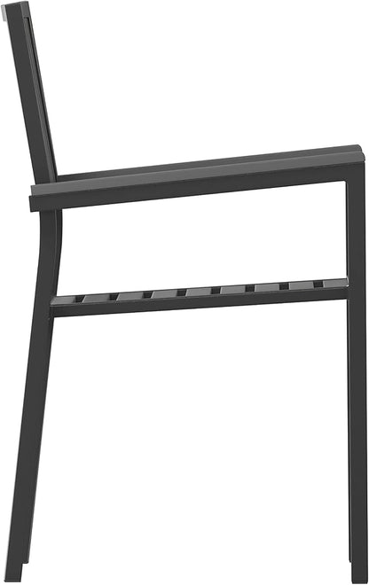 Flash Furniture Poly Resin Indoor/Outdoor Club Chair, Black, 2-Pack | Commercial Grade, Stackable, Indoor/Outdoor Use